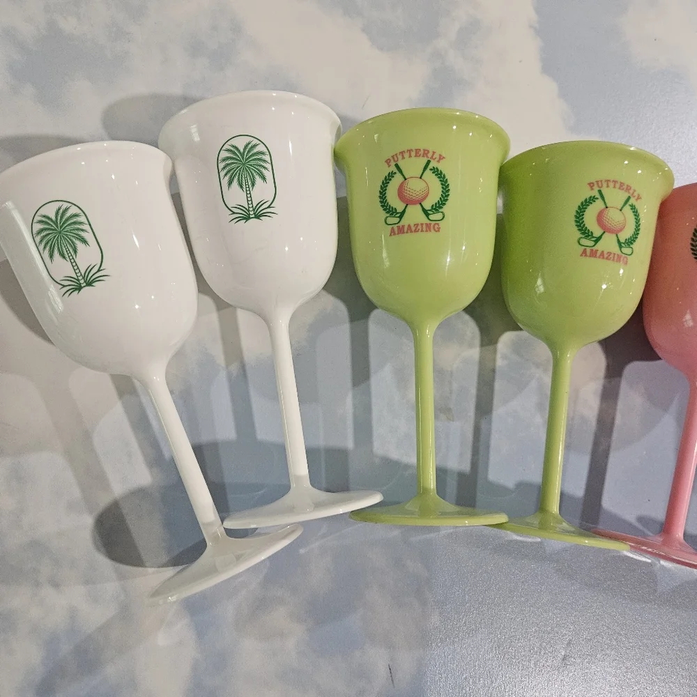 Target Set of Colorful Golf & Tennis BPA Free Plastic Chalices Limited Edtion